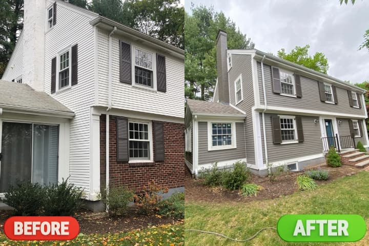 fiber cement siding before after contractors MA